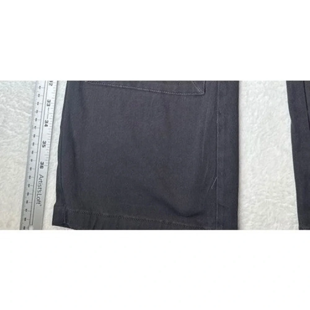 Y2K 90s Quiet Luxury Cargo Pants Black Multi Pocket Utility Wide Leg LARGE - Picture 4 of 9